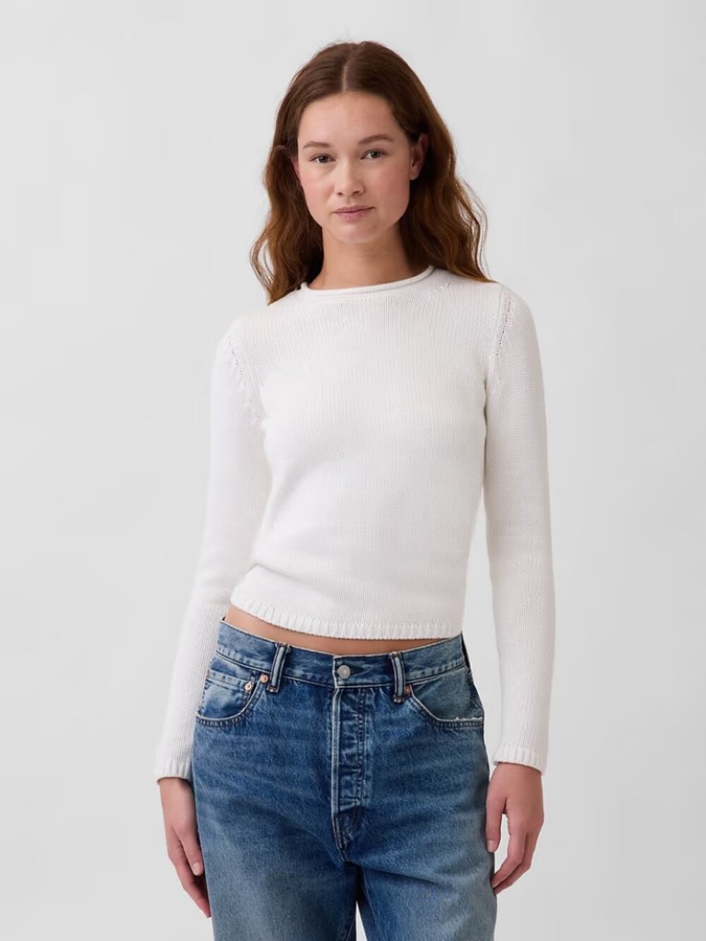 Gap White 100% Cotton Rollneck Sweater